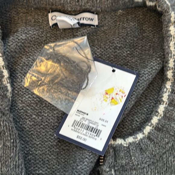 NWT Croft & Barrow snowflake zip up sweater size 2X - Picture 2 of 5